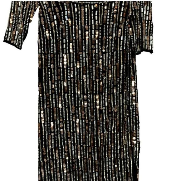 Mac Duggal 93590 Embellished High Neck Long Sleeve Midi Dress| Size 8 - Picture 7 of 12